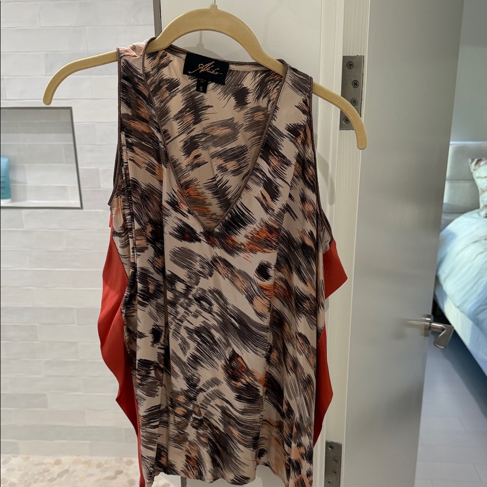 Akiko Animal Print Peekaboo Shoulder  Blouse
